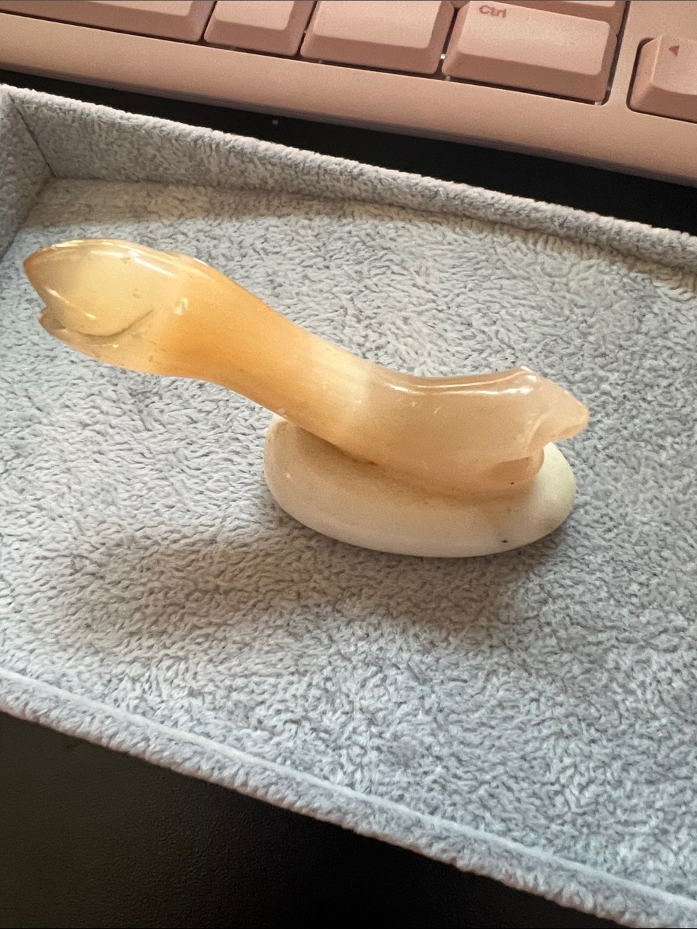Selenite carving - weasel